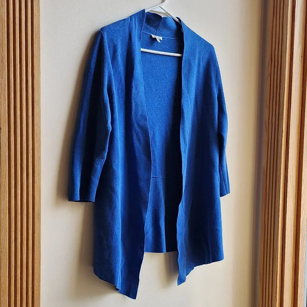 Talbots Cobalt Blue Open Cardigan Size Petite Small